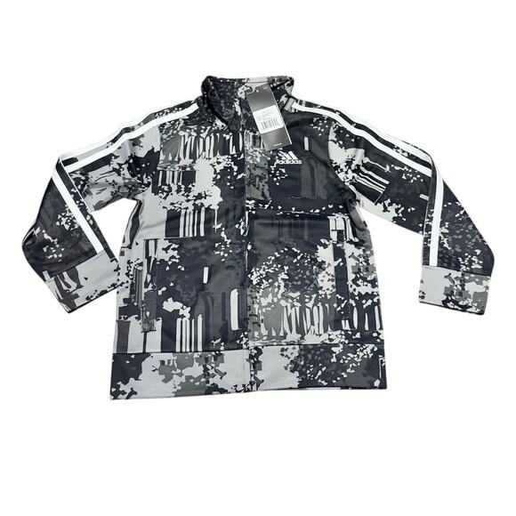 Adidas Boys Track Suit Set Size 4 Black White Stripes Jacket & Pants NWT - Picture 2 of 9